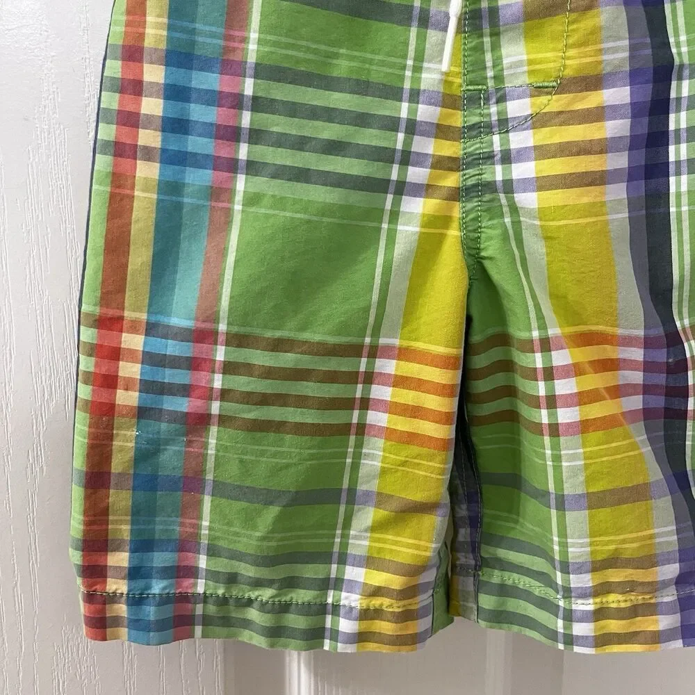 Polo by Ralph Lauren Green Plaid Swim Board Shorts Boys Size 4/4T